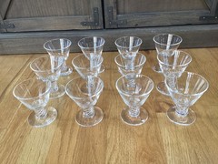Steuben Crystal 12 Air Twist Liquor Cocktail Glasses 8011 Signed Mid-Cent *MINT