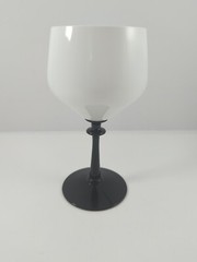 Vintage Fostoria Black & White Wine Glass Barware 7″ Tall