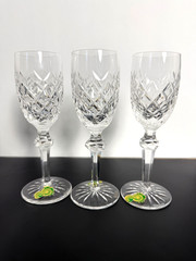 SET OF 3 WATERFORD CRYSTAL POWERSCOURT SHERRY GLASSES 6 3/8″ HIGH