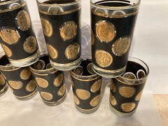 Vintage Libbey Hostess Barware Set of 8 – In Original Box-Gold Coin/LIberty Nice