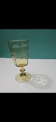 Vintage Lenox Honey yellow Amber Glass Water Goblets Wine Glasses Large 6 1/8in