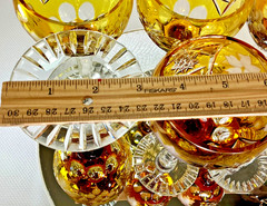Cut to Clear Glass Crystal 8” Set of 6 Nachtmann Amber Yellow Hock Wine Glasses.