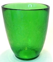 Vintage Arcoroc France Sierra Green Small Drinking Glass Tempered Textured Glass