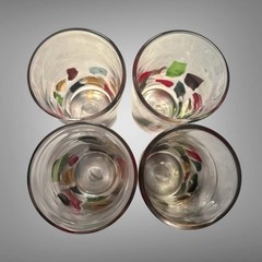 Murano Drinking Glasses Set Of 4 Colorful Hand Blown Glass Italian Glass