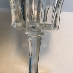 Italian Water Wine Goblets 2 Sorrento Fidenza Vetraria Vertical Cut Vtg Crystal