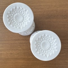 Set of 2 Vtg. Westmorland Old Quilt Pattern White Milk Glass Goblet Compote 5.5”