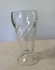 Malt Shop Shake Ice Cream Glass Glasses Swirl Pattern Vintage MCM Set 4 6.5″ H
