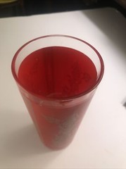 Vintage Glass – Red and Gold Thai Goddess – Large Heavy Hi Ball Tumbler