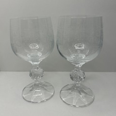 Cristal D’Arques-Durand «Dampierre» Bohemia Crystal Etched Goblet Set 2