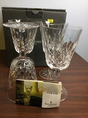 4 Vtg Waterford Crystal Lismore Collection Claret Wine Glasses 10 Oz Goblets NIB