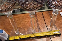 Florderis AJKA Amethyst Hock Wine Glass Crystal Cut to Clear Goblet Unlined Base