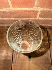 Libbey Clear Tiki Statue Tumbler Glass Hawaiian Cocktail Pint 20 oz Bar Drinks