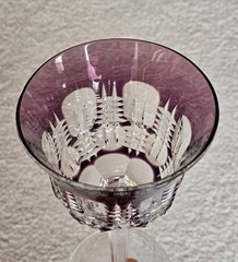 Set of 2 Waterford Crystal Wine Glass Water Goblets Cased Cut Simply Lilac Purpl