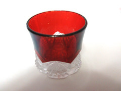 ANTIQUE SET OF 3 RUBY RED FLASH EAPG GLASS TUMBLERS 1900 – 2 1/2″