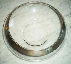 Dorothy Thorpe Allegro Silver Band Rim 11 inch Cupped Serving Bowl, Super Rare