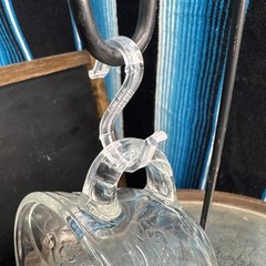 VTG Anchor Hocking Savannah Clear Glass Punch Cup With Plastic S Hook For Bowl.
