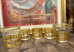 5pc ASSTD CULVER Ltd ANTIGUA Glasses High Ball Old Fashioned Expander Set MCM