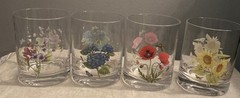 Set Of 4 Portmeirion Botanic Garden Old Fashioned Glasses 4 1/4”