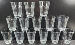 14 Pasabahce Baroque 8 Oz Tumblers Set Palaks Clear Cut Panel Glasses Turkey Lot