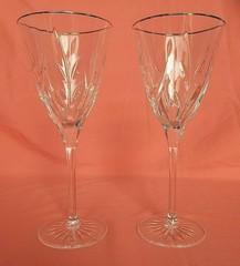 2 Cassandra Gold Water/Wine Glasses by Cristal d’Arques-Durand