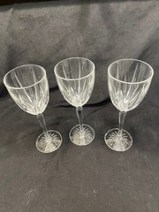 Royal Gallery Monarch Crystal Water Wine Glasses Goblets Set of 3 Clear 8 3/4”