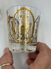 11 Pc Set Vtg UTD Glass/barware 22K Gold Overlay Hiball, Lowball, shot glasses