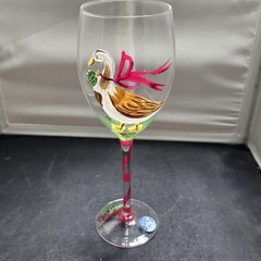Block Basics 12 Days of Christmas Goblet 6 Geese A Laying Hand Painted 9 Inch