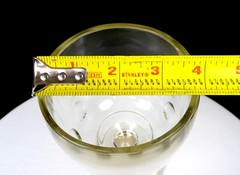 Bartlett Collins Glass Thumbprint Clear Mold Blown Antique 6 1/8″ Goblet 1915-80