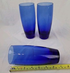 Luigi Bormioli Michelangelo Tumbler Cobalt Blue 14 oz Highball Glass Set Of 3