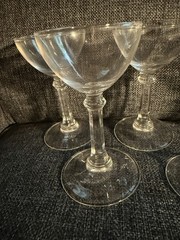 Cordial Glasses Clear Glass With Stem Detail Unbranded 5” – Set Of 7
