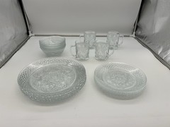 16 Pc Cristal D’Arques Luminarc Glass Coffee Mugs~Salad/Dinner Plates~Bowls