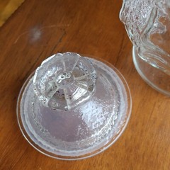 Anchor Hocking Rainflower Vintage Textured Clear Glass Canister Jar
