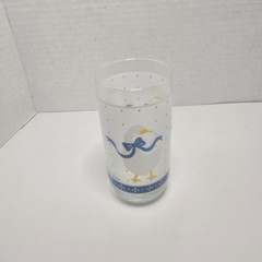 Vintage Libbey Country Geese Goose Frosted Drinking Glasses Set of 3 Blue Bow