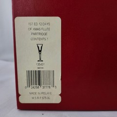 Waterford 12 Days of Christmas Champagne Flute Partridge Peart Tree 1st Edtn NEW
