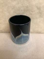 Steve Correia Studio Art Glass Iridescent Pulled Feather 4″ Barware Glass Cup