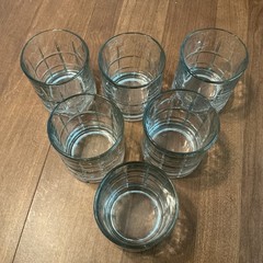 6 Anchor Hocking Manchester Tartan Old Fashioned Whiskey Lowball Glasses