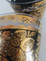 Stunning George Briard MCM24K Gold Floral/Scroll OldFashion LowballGlassesSet 3