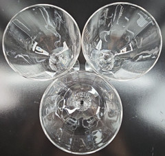 3 Morgantown Golf Ball Clear Low Sherbet Set Vintage Optic Bowl Stemware MCM Lot