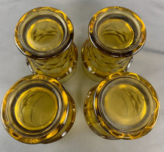 Vintage Set of 4 Anchor Hocking Georgian Amber (Topaz) 14 ounce Flat Tumblers