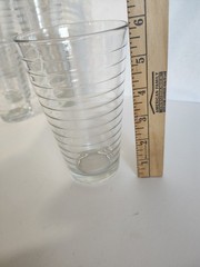 Set of 7 Libbey Hoops Clear Glass Tumblers 5″ and 1 5 3/4″ Ribbed Juice Glasses