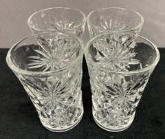 Anchor Hocking Prescut Small Tumbler Glasses 4oz Set of 4