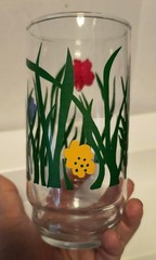 MCM LIBBEY FLORAL DRINKING GLASSES/BRIGHT COLORS FOR SUMMER – 5.5″ VINTAGE