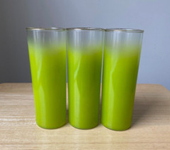 3 Mid-Century BLENDO LIME GREEN Frosted Highball Glasses – West Virginia – GUC