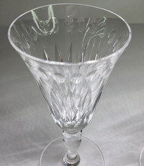 Pair Of Hawkes St George Water Goblets Glasses Wine 7″ Discontinued Stem # 6030