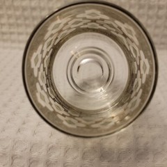Vintage Four Culver Valencia Footed Highball Glass 24K Gold Green Diamond