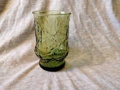 Vtg Rainflower Green Crackle ftd Juice Glasses 1960’s by Anchor Hocking 6oz