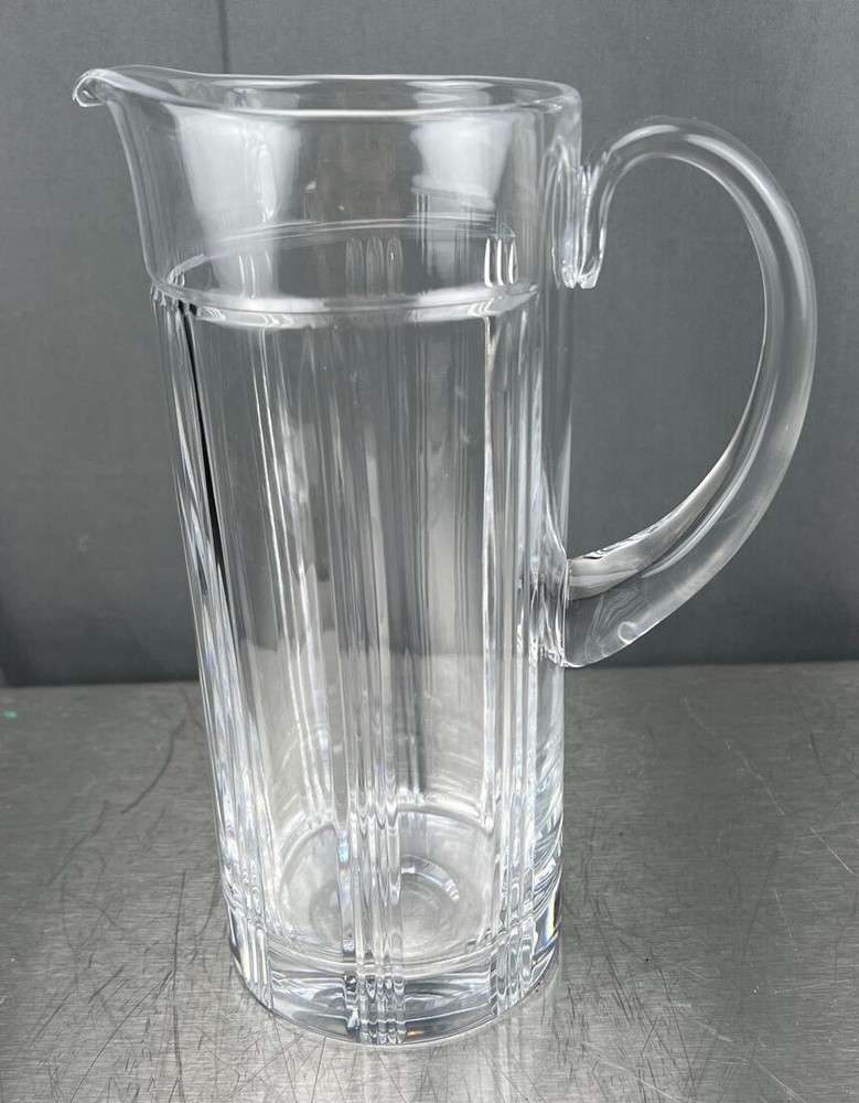 Deco Rogaska Gallia Crystal Martini Pitcher Signed Tall Vertical 44oz