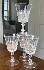 4 French Wine Glasses Tuilleries Villandry Cristal D»Arques-Durrand 5 1/4″ Tall