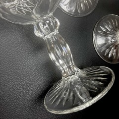 Libbey Hobstar Clear Pressed Glass 3 Stemmed Water Goblets, 1 Tumbler, 1 DOF EUC