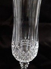 Crystal Champagne Wine Flute Diamond Ribbed Pattern Vintage
